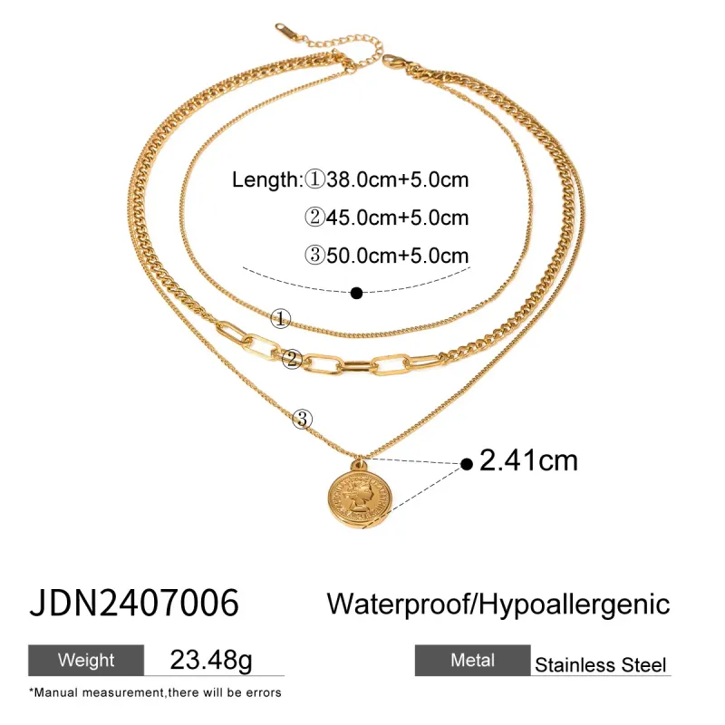 18K Gold Coin Pendant Necklace 2