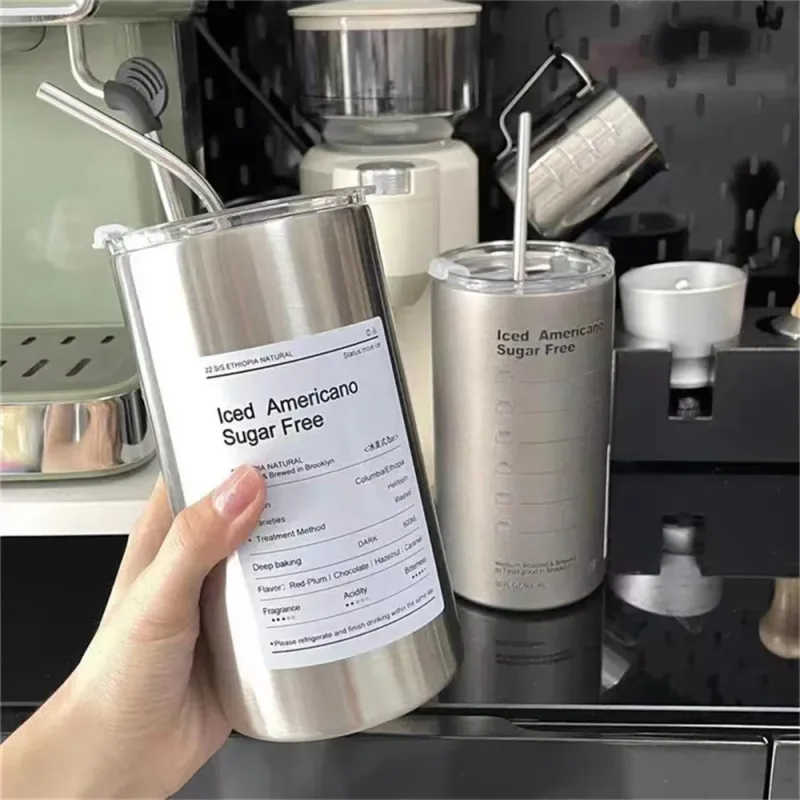 600ml Stainless Steel Thermos Cup with Straw 3