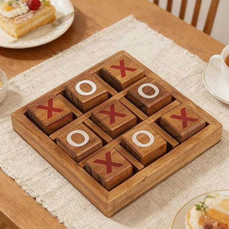 Classic Wooden Tic Tac Toe Game 4