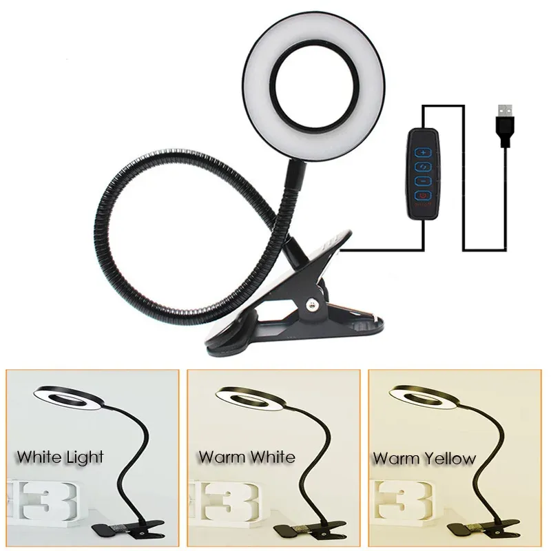 LED Ring Clamp Lamp with Adjustable Gooseneck 1