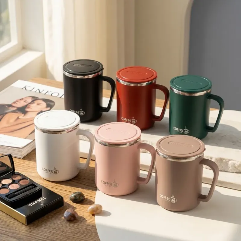 Insulated Travel Coffee Mug with Handle 1