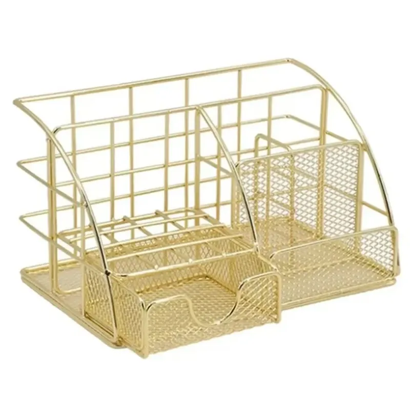 Rose Gold Mesh Desk Organizer 5