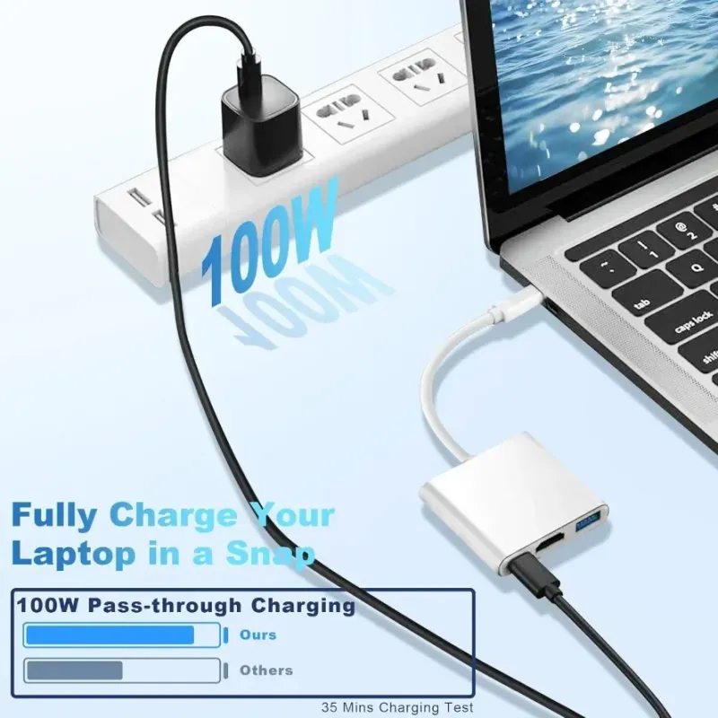 Grwibeou 3-in-1 USB-C Hub 6