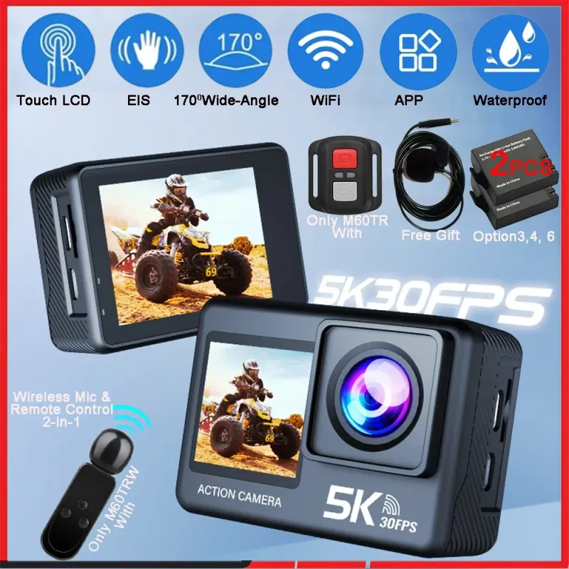 5K Dual Screen Action Camera 30M Waterproof 1