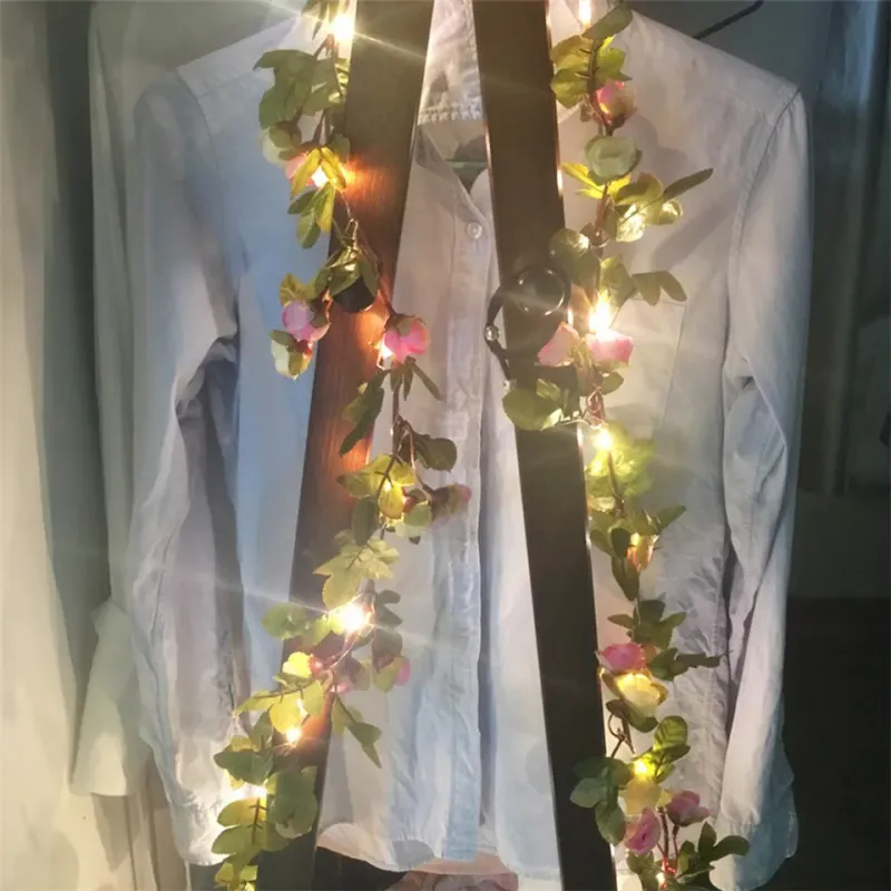 Pink Rose Garland Copper LED Fairy Lights 6