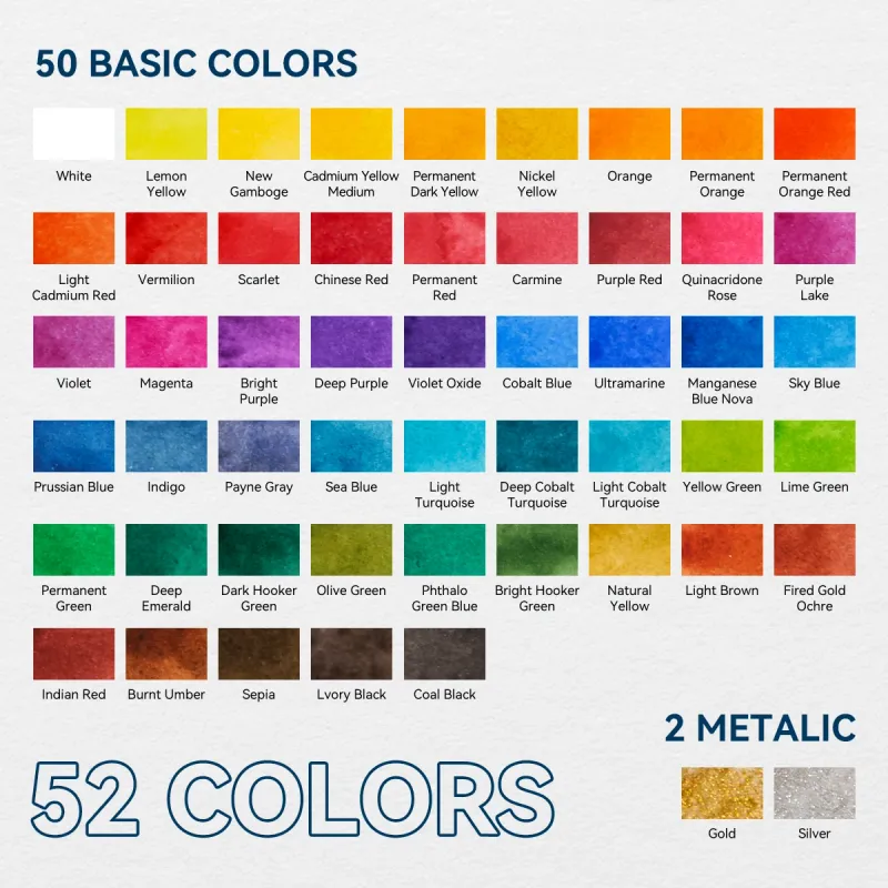 MeiLiang 52 Color Watercolor Set 2