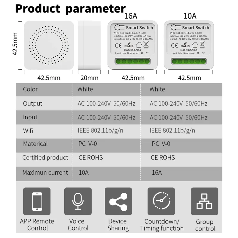 16A WiFi Smart Switch with Alexa/Google Home 6