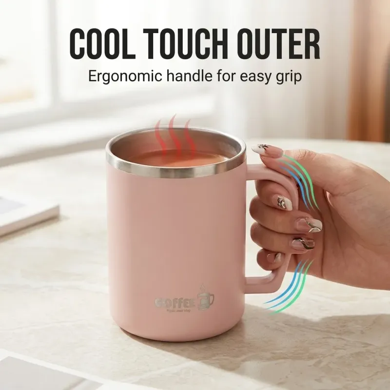 Insulated Travel Coffee Mug with Handle 6