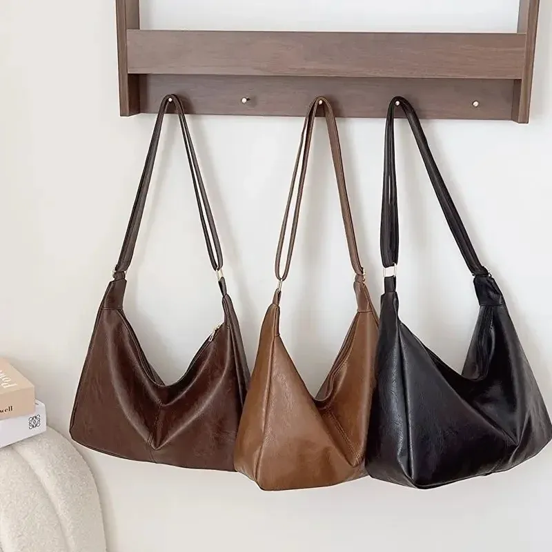 Vintage PU Leather Tote Crossbody Bag 1