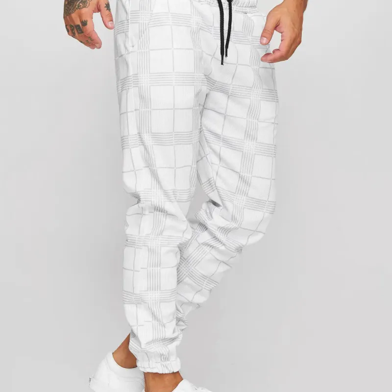 Men's Plaid Jogger Cargo Pants 6