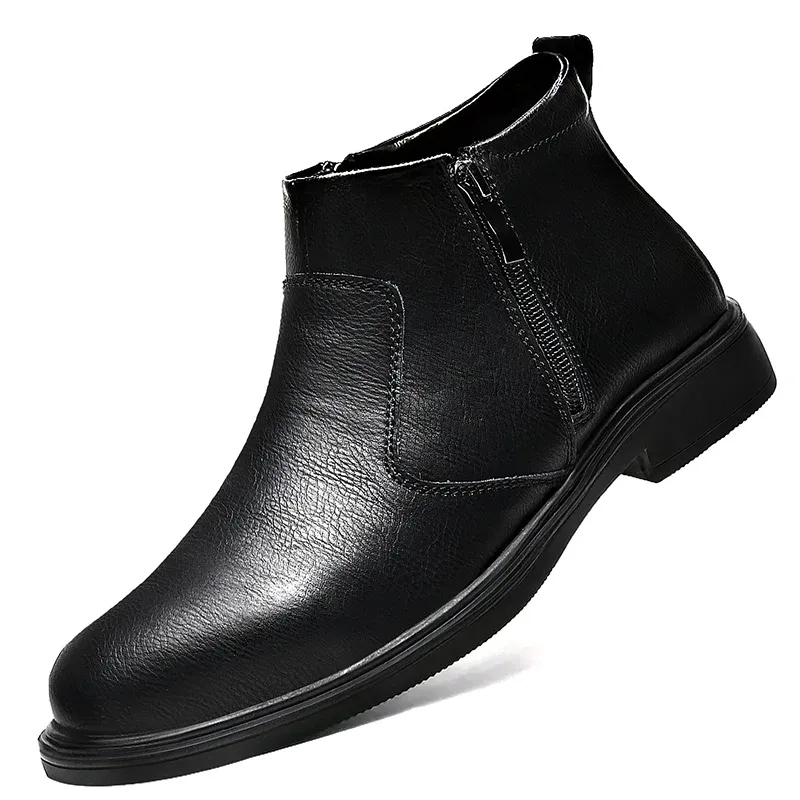 Men's Zippered Leather Chelsea Boots 2