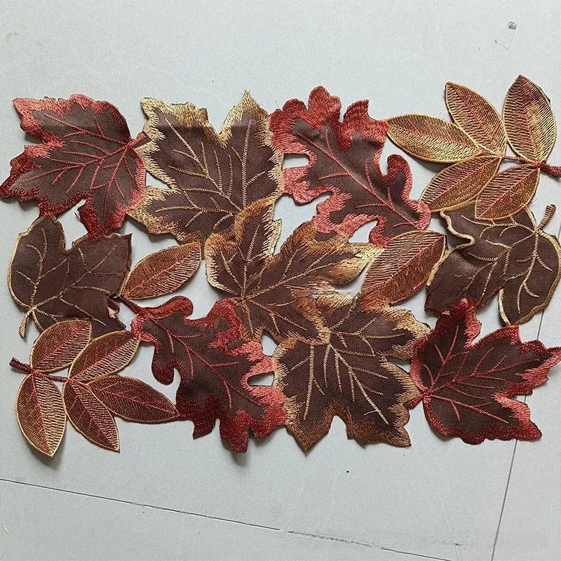 Maple Leaf Embroidery Fall Table Runner 5