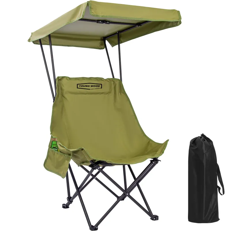 YOUNG WOOD Portable Camping Chair with Canopy 1