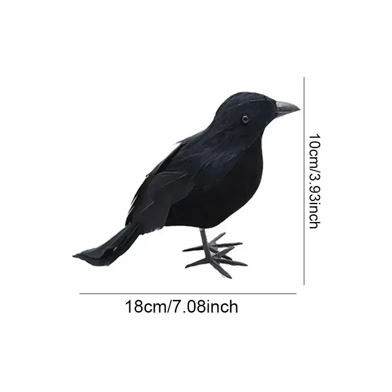 Artificial Halloween Crow Ornaments 6pcs 6