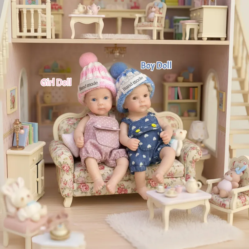 Mini Silicone Reborn Doll with Outfits 1