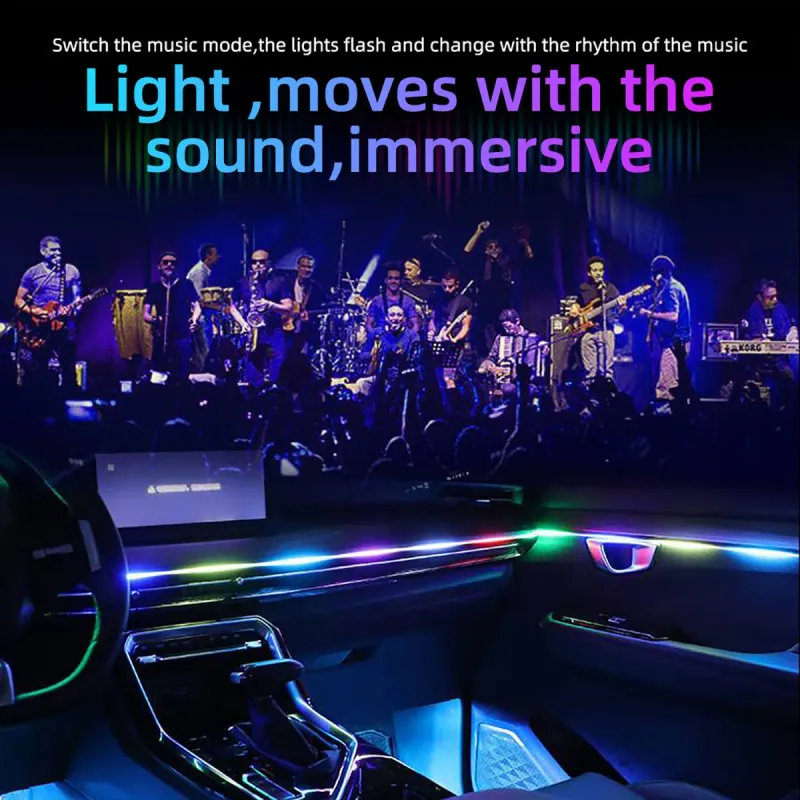 10-in-1 Car LED RGB Light Strip 2