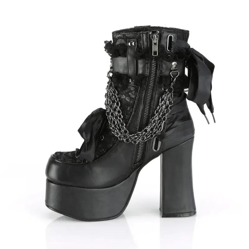 Gothic Chain Lace-Up Ankle Boots 5