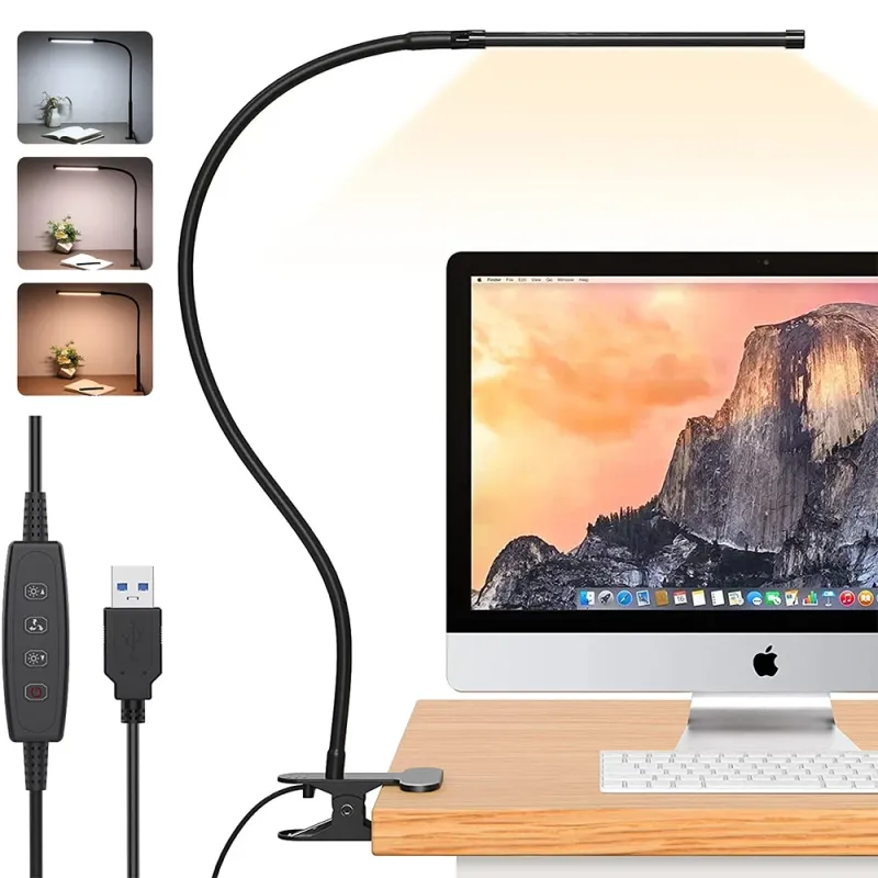 10W Dimmable LED Clamp Desk Lamp 1