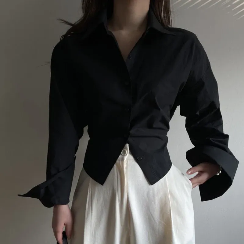 Korean Bandage Shirt Women Backless Chic Blouse 4