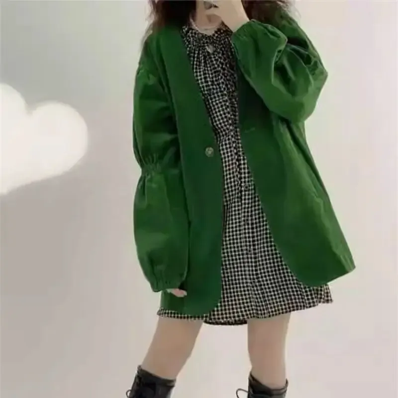 Green Retro Corduroy Short Jacket 4