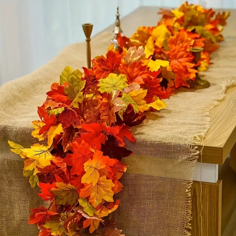 Faux Maple Leaf Garland Set of 2 4