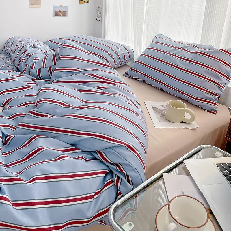 Striped Washed Cotton Duvet Set 4