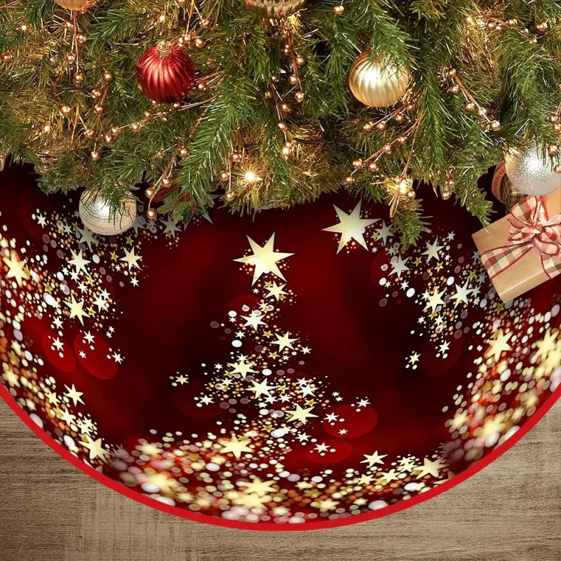 Gold Star Christmas Tree Skirt 3
