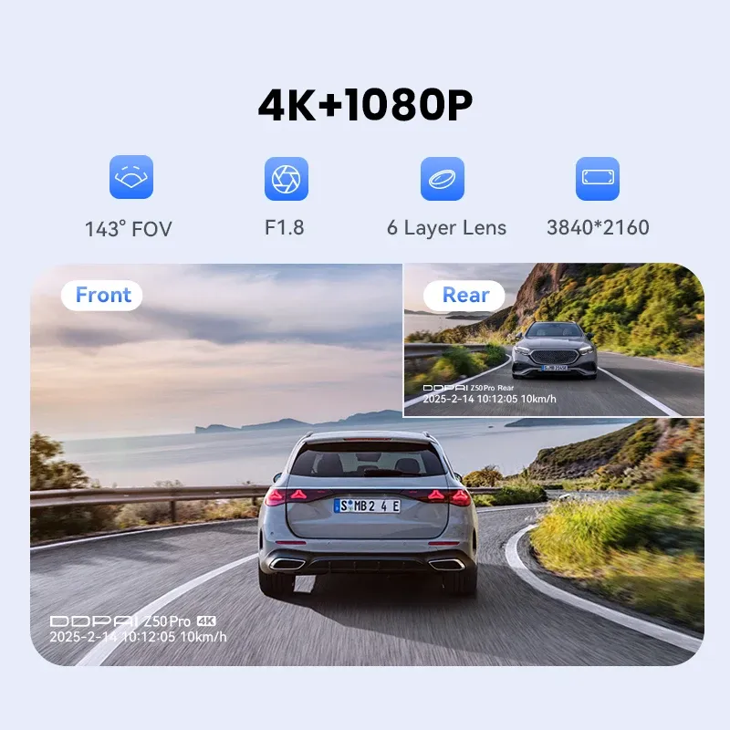 DDPAI Z50 Pro 4K Dash Cam with Dual Camera 3