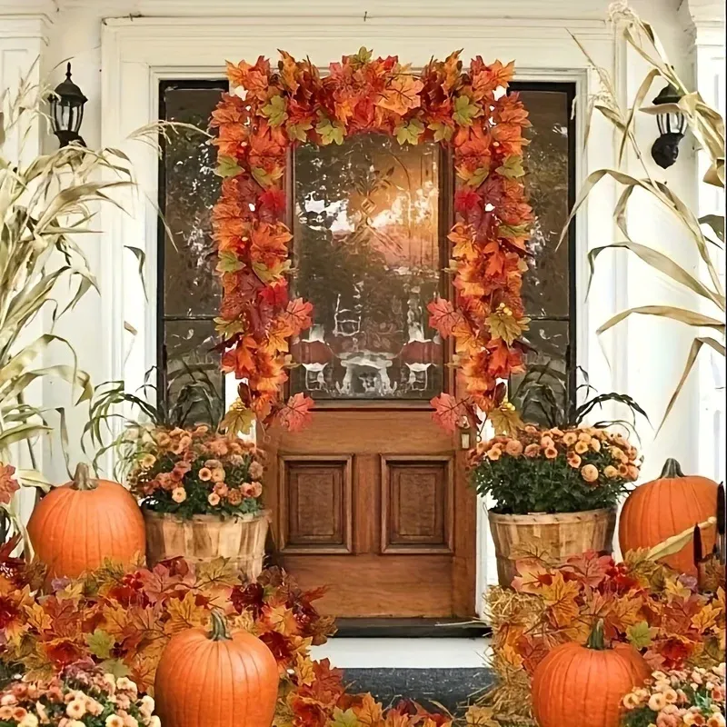 Faux Maple Leaf Garland Set of 2 3