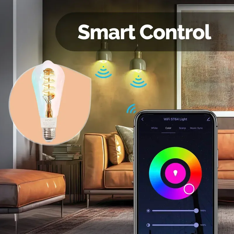 MOES Smart ST64 Edison LED Bulbs 6