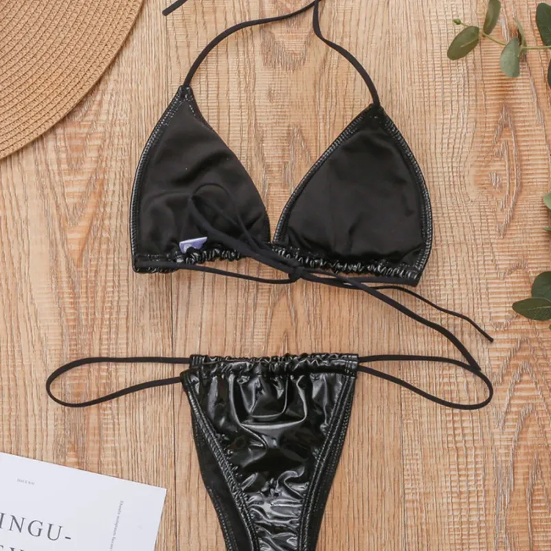 Shiny PU Micro Bikini Set 2025 2