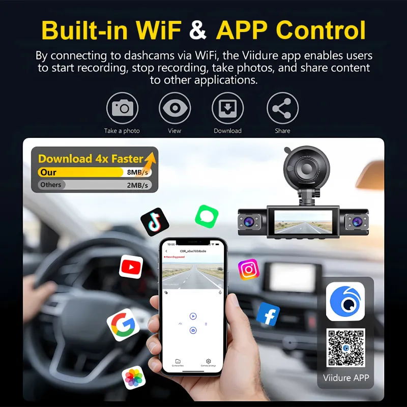 4-Channel WiFi Car DVR Dash Cam 1080P 6
