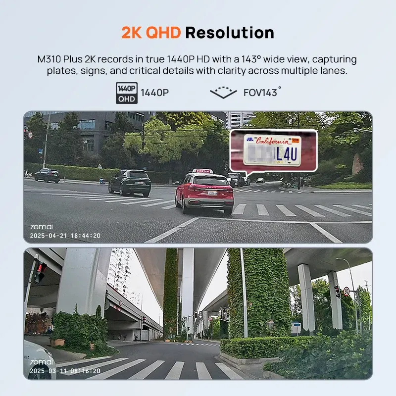 70mai M310 Plus 2K 1440P Dash Cam 3