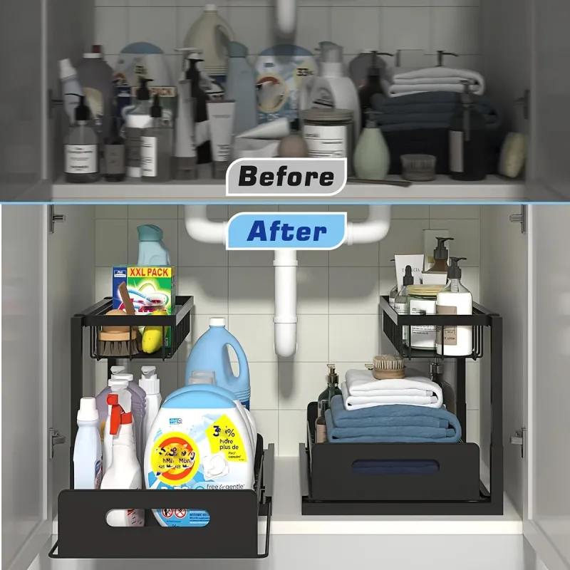 Under Sink Sliding Drawer Organizer 4