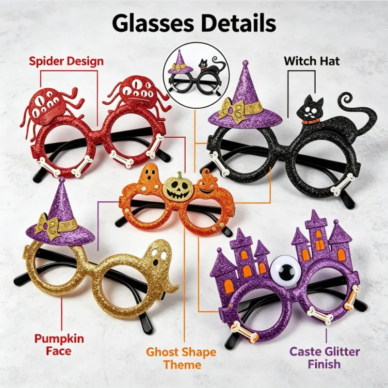 5Pcs Halloween Novelty Eyeglasses Set 3