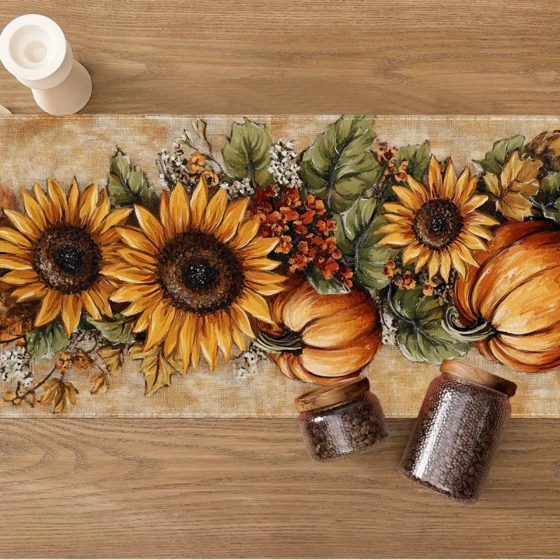 Autumn Pumpkin Sunflower Table Runner 6