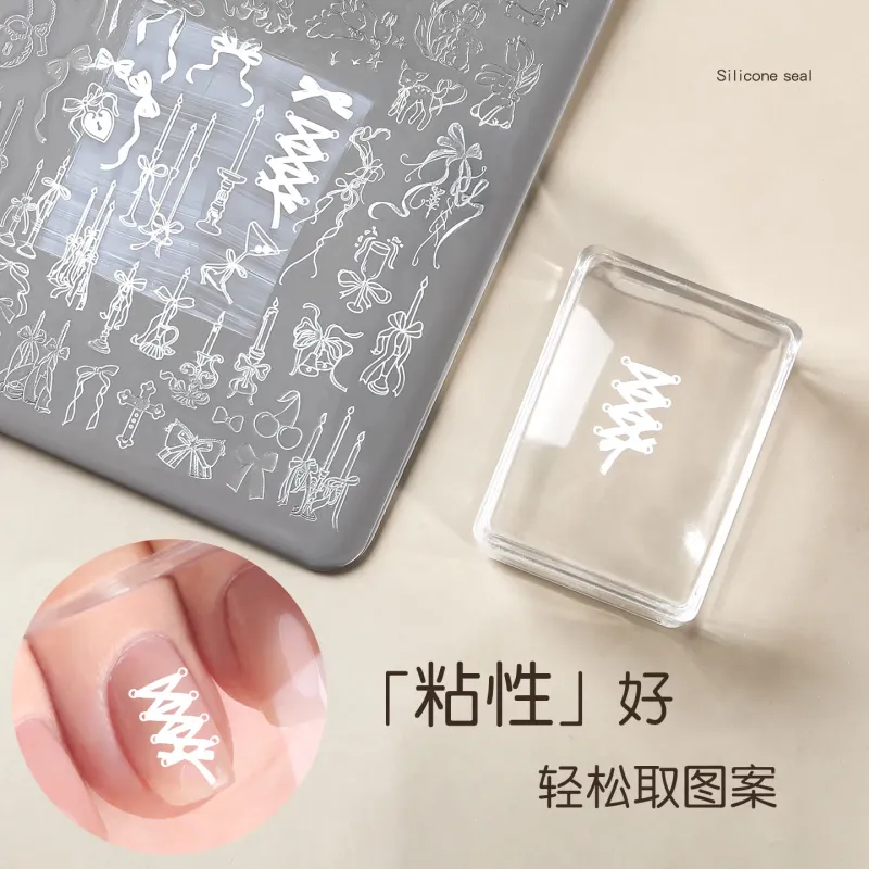 Silicone Nail Stamper Kit with French Plate 4