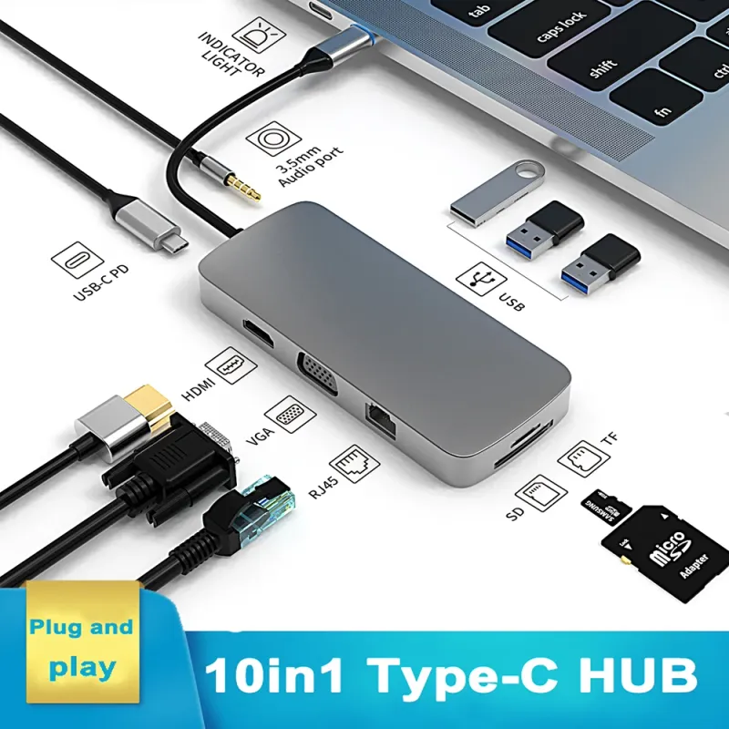 USB C Hub Docking Station with 4K HDMI 2