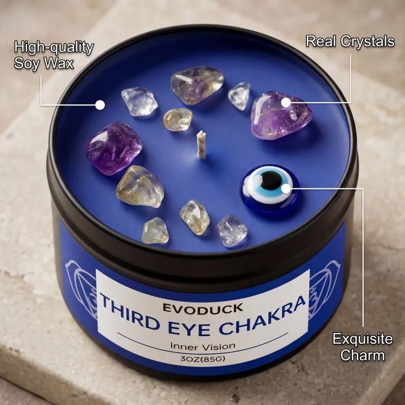 7 Chakra Crystal Soy Wax Candle Gift Set 3