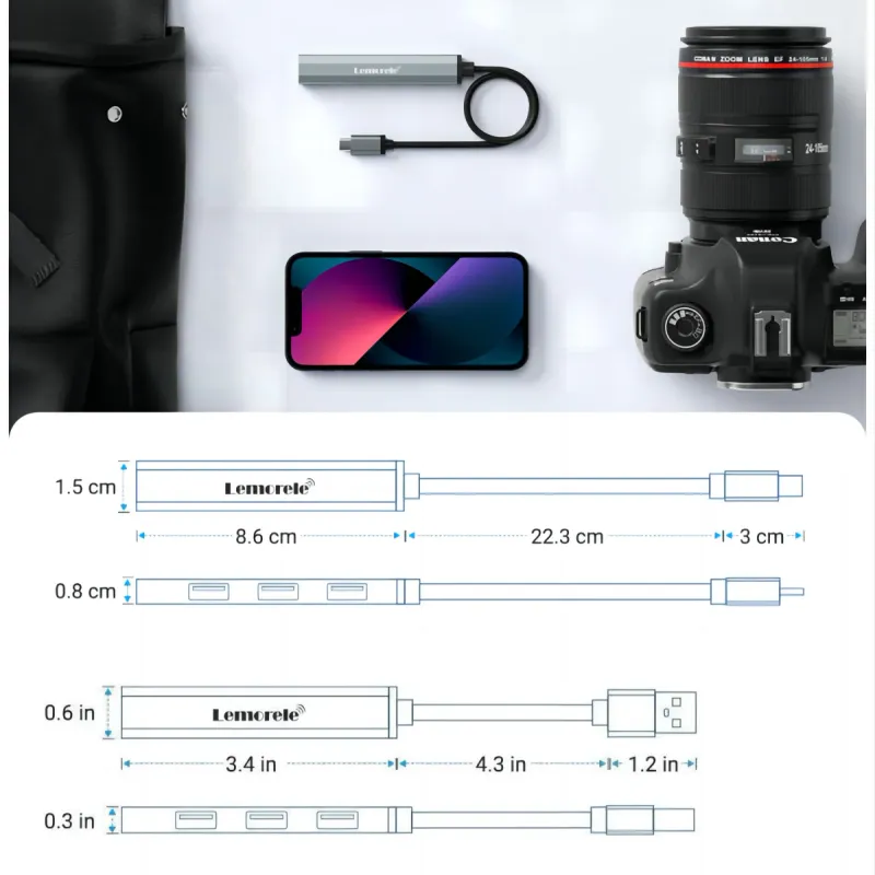 Lemorele 4-Port USB-C Hub Adapter 6