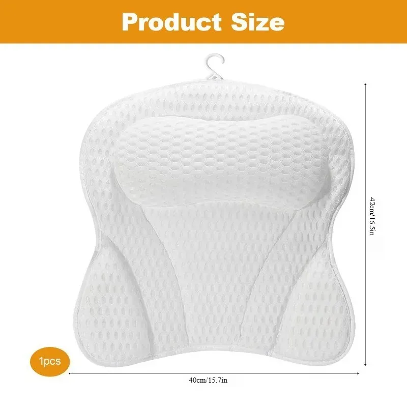 3D Mesh Bath Pillow for Neck & Back Support 2