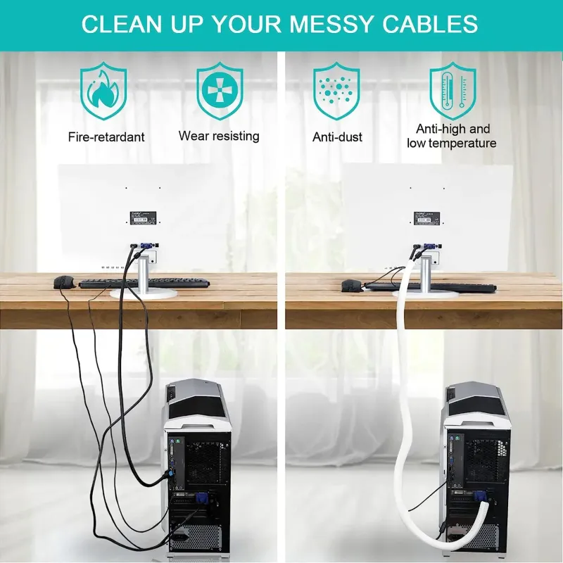 White Cable Sleeve Organizer 4