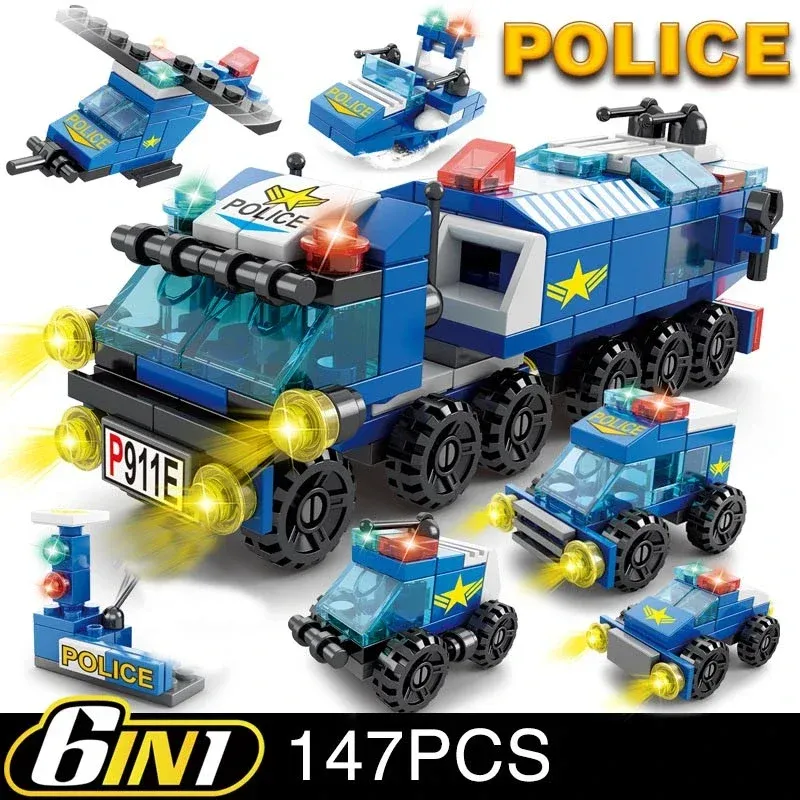 6-in-1 City Vehicle Building Blocks Set 6