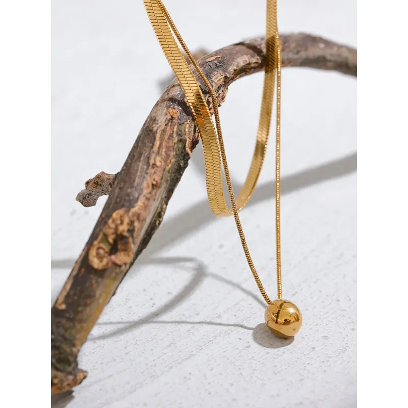 Gold Water Drop Layered Necklace 4