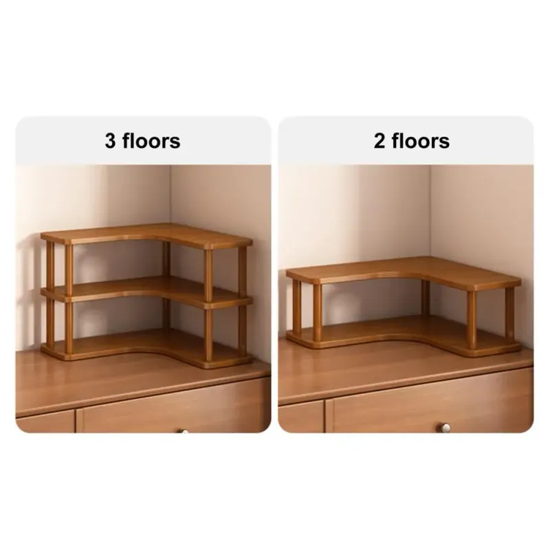 3-Tier Wooden Corner Shelf Organizer 3