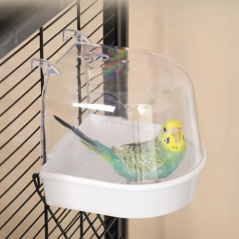 Transparent Bird Bath Tub for Parrots 5