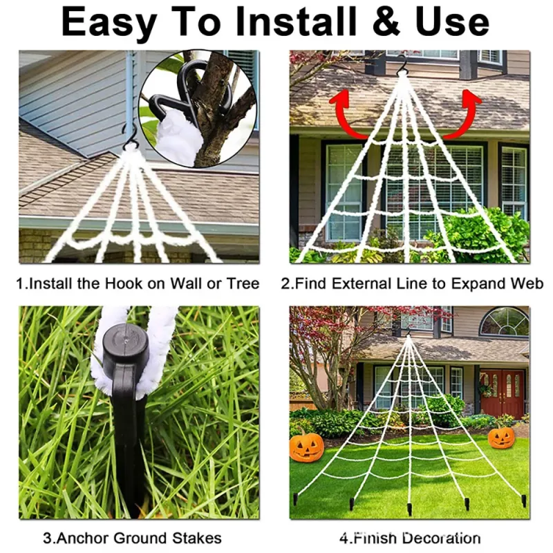 Halloween Triangle Spider Web 5m 5