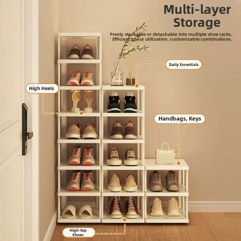 White 3-Tier Slim Shoe Rack 4