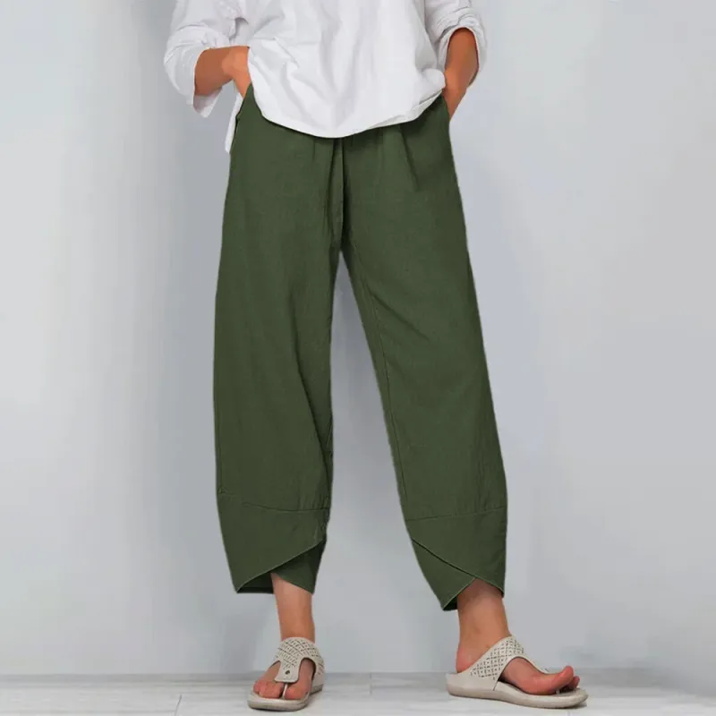 Women Cotton Linen Harem Pants 2