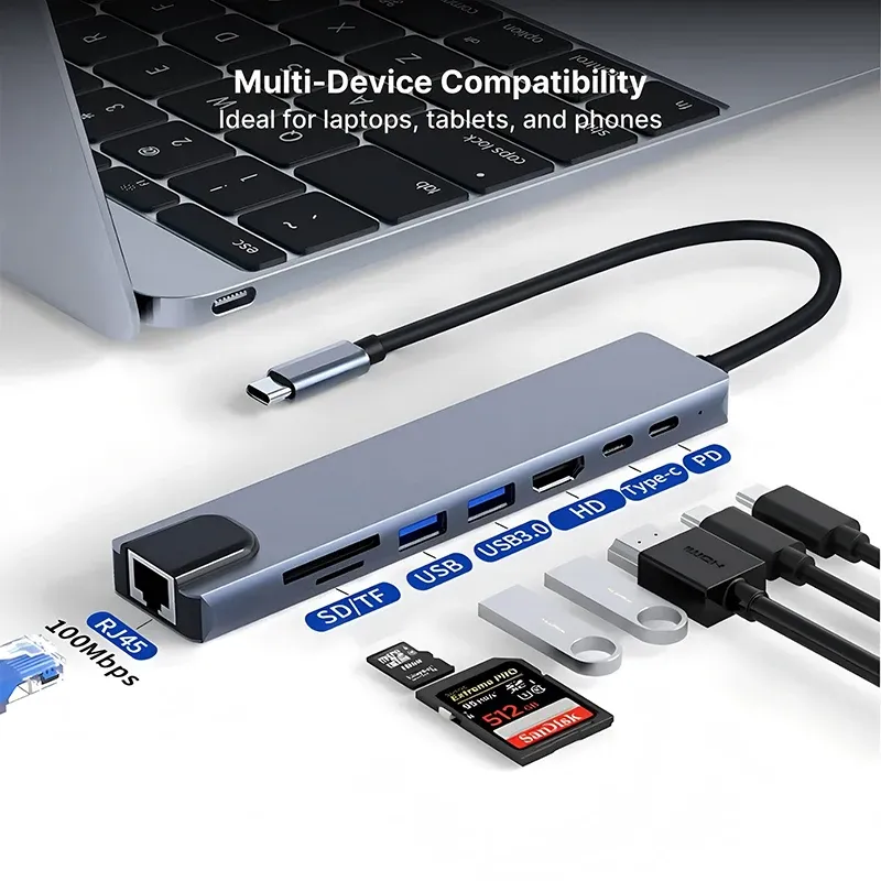 8-in-1 USB C Hub Docking Station 2